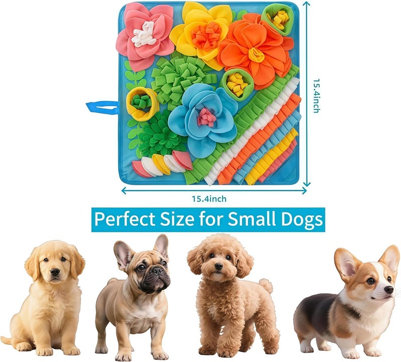 nestery Small Snuffle Mat for Dogs - Dog Food Mat for Mental Stimulation, Stress Relief and Training - Snuffle Mats Non-Slip Encourages Natural Foraging for Small Medium Dog, Puppy, Cat, Rabbit 15.4in - Image 2